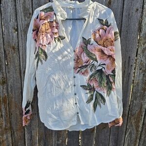 Floral Button-Up Blouse